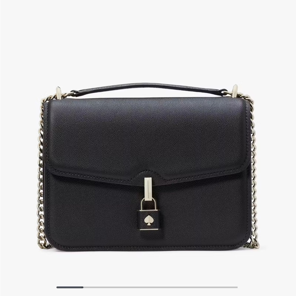 Kate Spade Locket Large Flap Shoulder Bag Black
